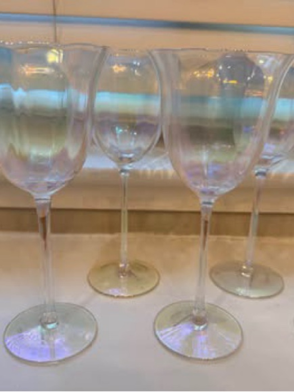Anthropologie Fleur Glassware Collection Iridescent Set of 8 - Picture 5 of 5